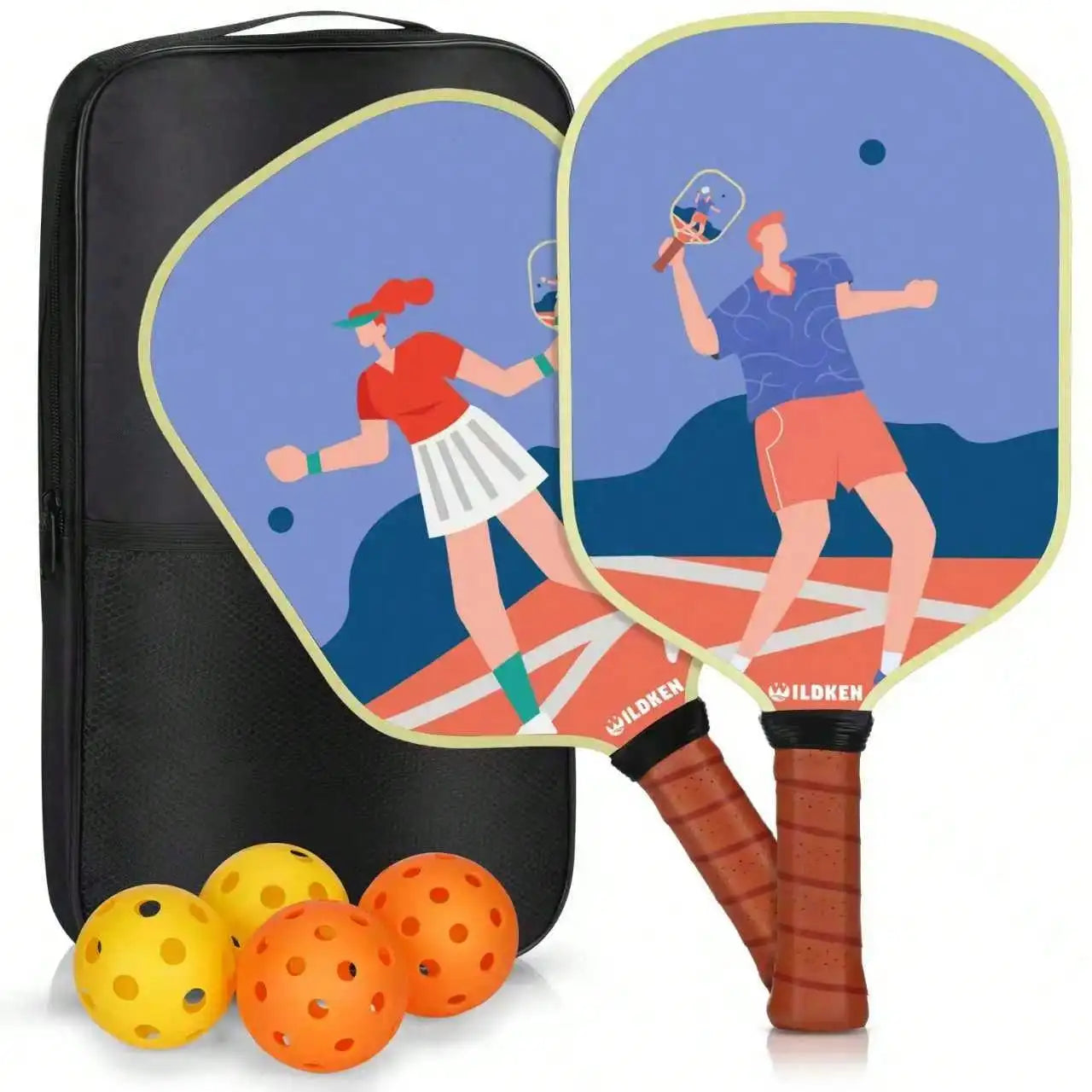 Doubles Game-Day Kit with Boomstick pickleball paddle set and Court Couture navy bag