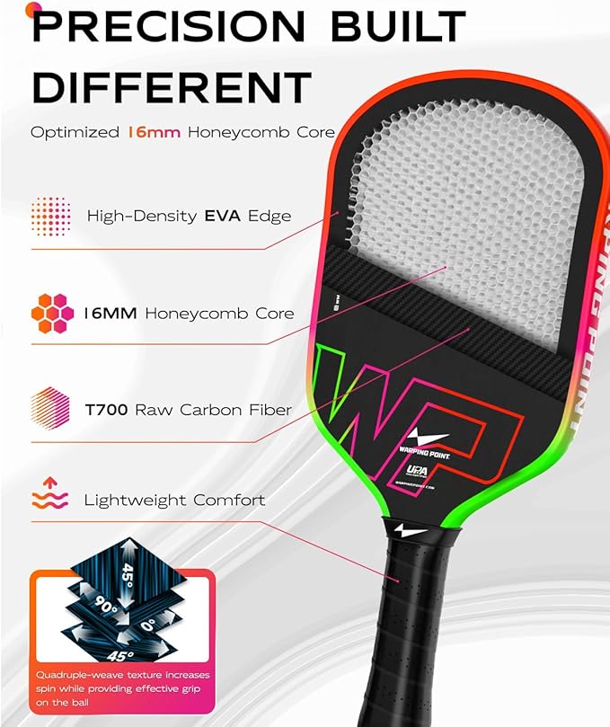 Neon 16mm Carbon Fiber Pickleball Paddle