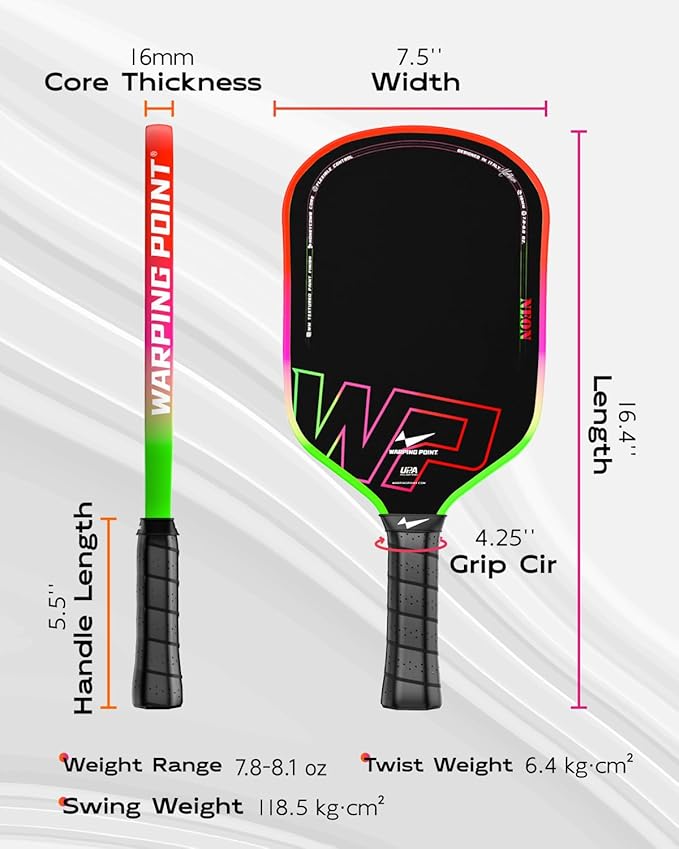 Neon 16mm Carbon Fiber Pickleball Paddle